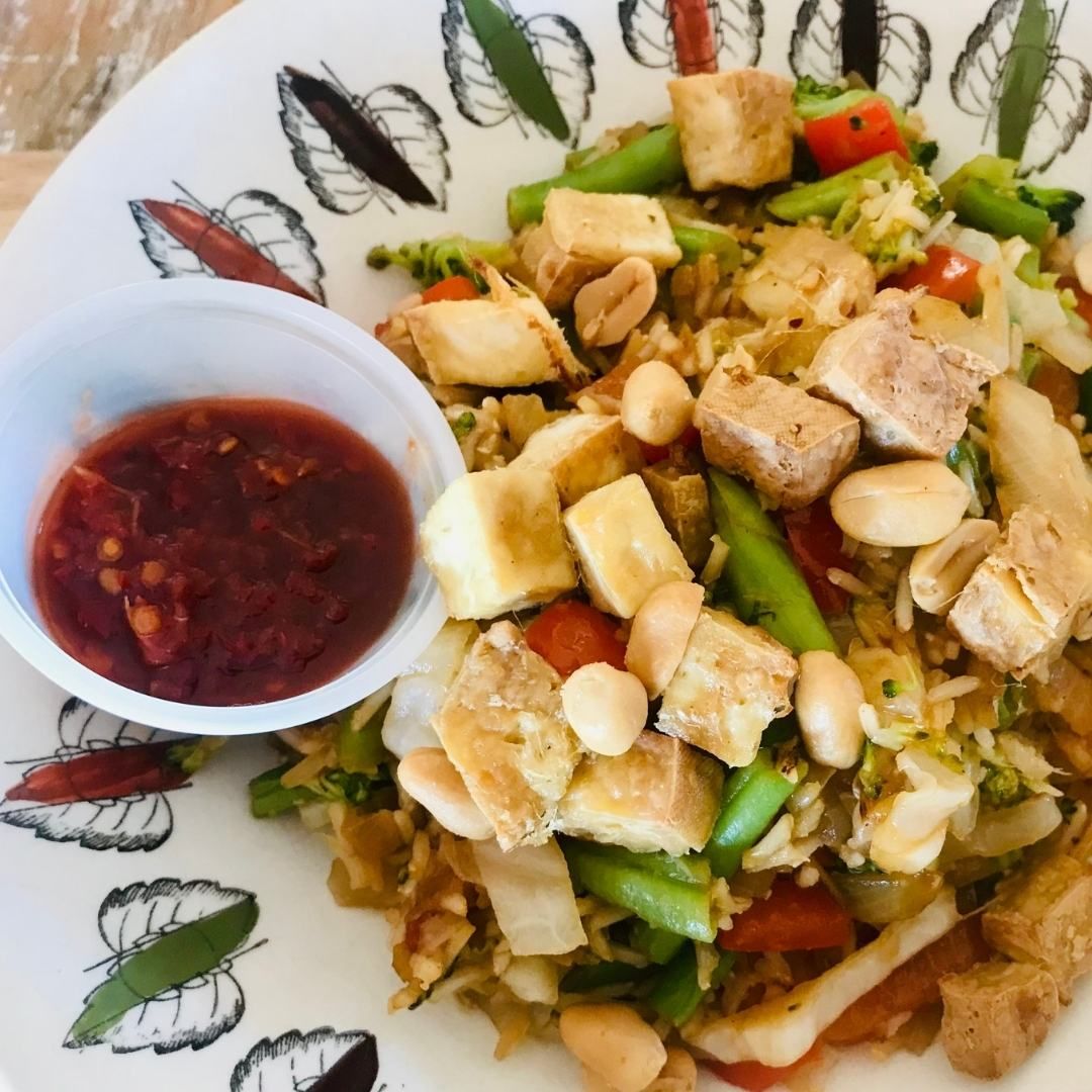 Nasi goreng with ginger tofu