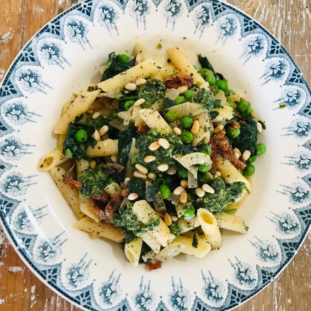 Spinach and pine nut Penne